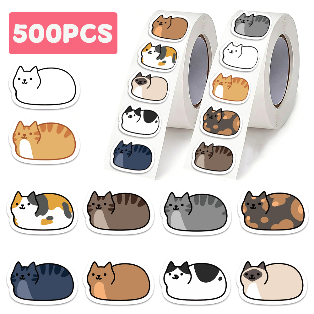 Laptop Accessories Aesthetic - 500 ชิ้นสติกเกอร์แมวน่ารักการ์ตูนตลกสำหรับเคสโทรศัพท์แล็ปท็อปกีตาร์สเก็ตบอร์ดกระเป๋าเดินทางซองจดหมายสติกเกอร์รางวัลของขวัญ