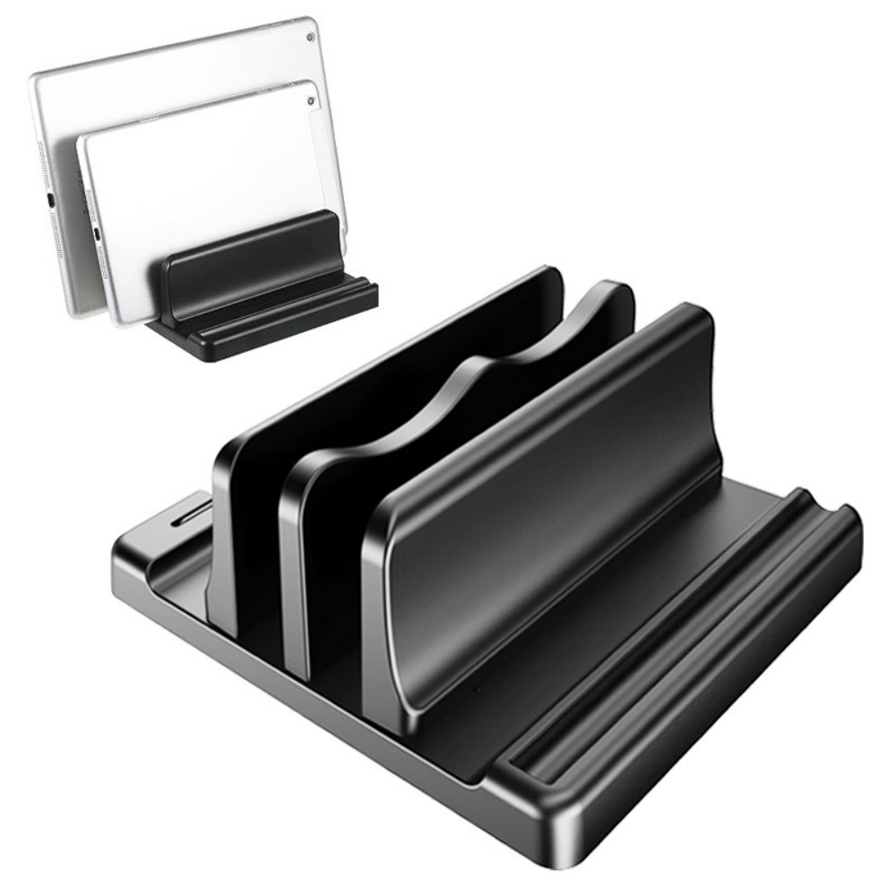 Laptop Stand Riser - ขาตั้งแล็ปท็อปแนวตั้งแบบช่องเดียว/สองช่อง ปรับระดับได้ ใช้กับโน้ตบุ๊ก ประหยัดพื้นที่ สำหรับ MacBook