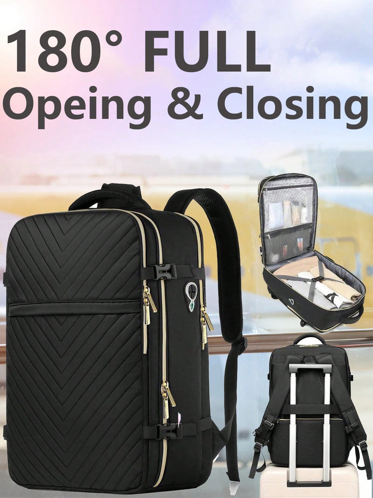 Laptop Bag Waterproof - กระเป๋าเป้เดินทางขนาดใหญ่ - กระเป๋าเป้กันน้ำป้องกันการโจรกรรมที่ได้รับการอนุมัติสำหรับขึ้นเครื่องบิน เหมาะสำหรับผู้หญิงและผู้ชาย ใส่แล็ปท็อปขนาด 17