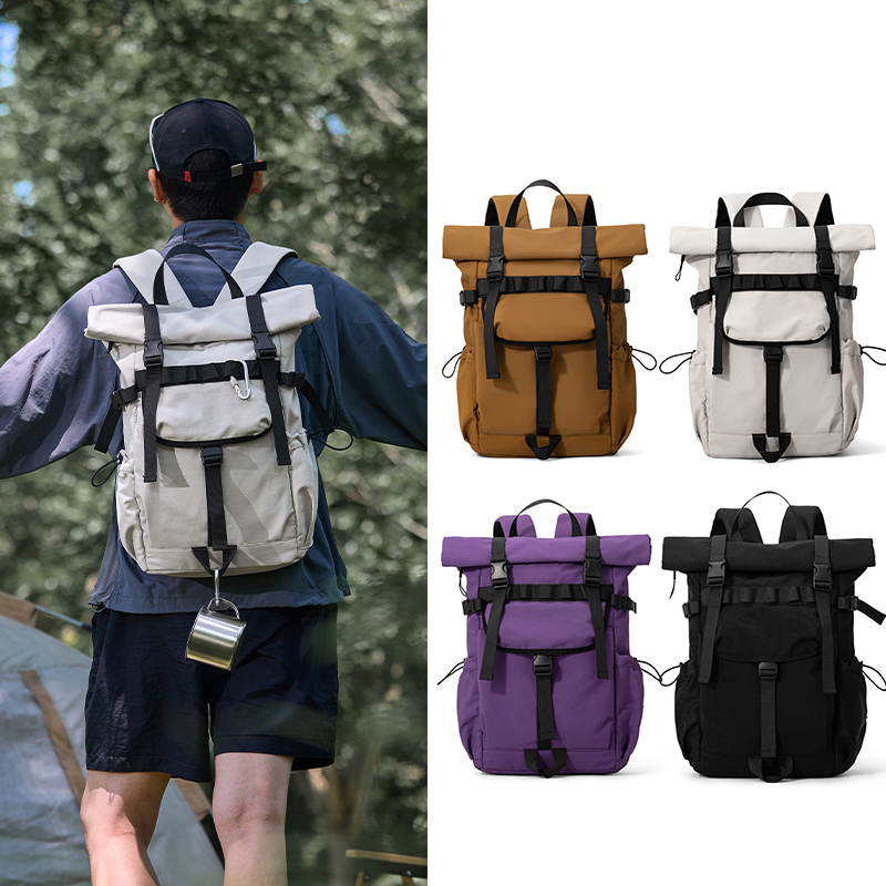 Laptop Bag Waterproof - กระเป๋าเป้สะพายหลังแบบขยายได้สำหรับผู้ชายรุ่นใหม่ กระเป๋าเป้ใส่แล็ปท็อป กระเป๋าเป้เดินทางกันน้ำสำหรับกิจกรรมกลางแจ้ง แคมป์ปิ้ง เดินป่า และไปโรงเรียน