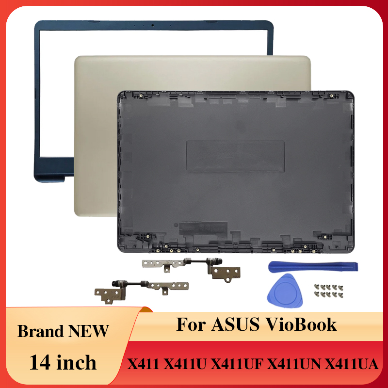 Laptop Accessories For Asus Vivobook - หน้าจอโน้ตบุ๊คแบบไม่ต้องสัมผัส LCD ฝาหลังกรอบด้านหน้าบานพับด้านล่างสำหรับเอซุส วีโวบุ๊ค X411 U