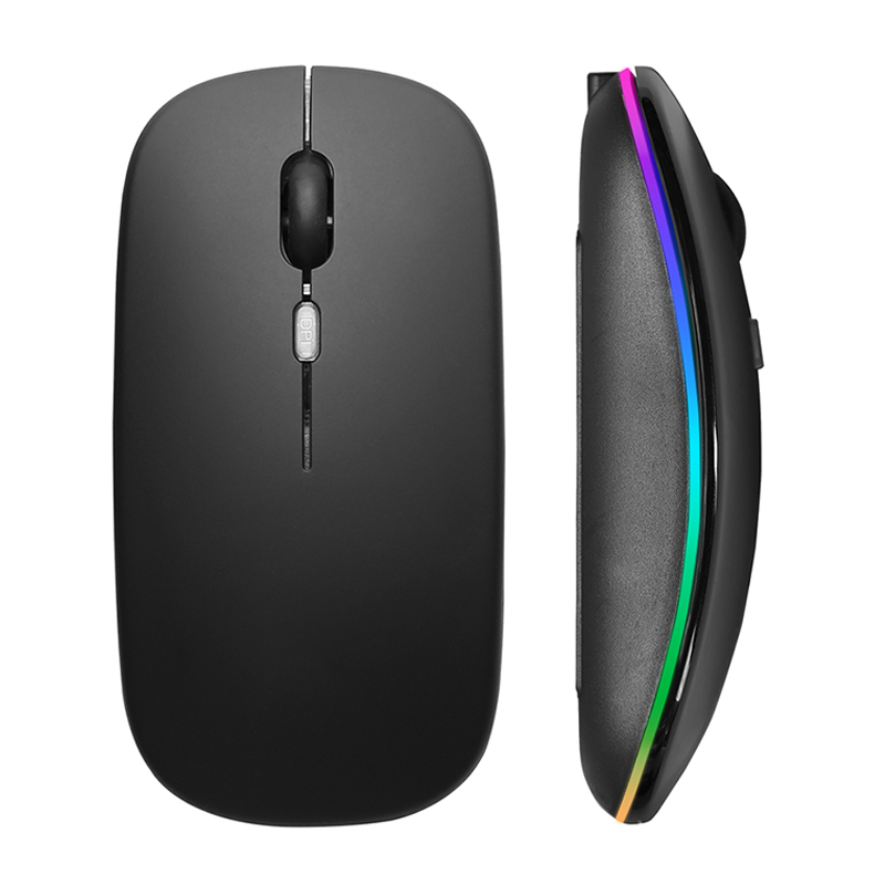 Laptop External Accessories - เมาส์ไร้สาย RGB ชาร์จ USB 2.4GHz บลูทูธเม้าส์คอมพิวเตอร์ไร้สายเมาส์เกมมิ่งแบบมีไฟ