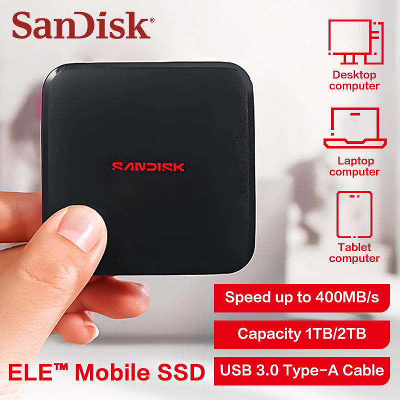 Laptop External Accessories - SanDisk ELE Mini ฮาร์ดไดรฟ์ SSD แบบพกพา