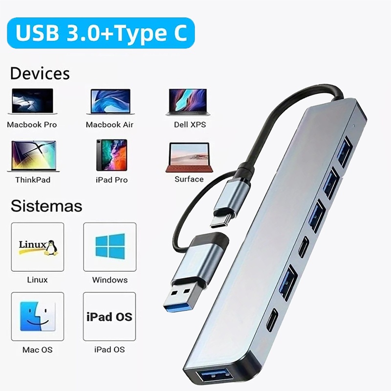 Laptop Accessories Gadgets - ฮับ USB3.0 2 in 1 7