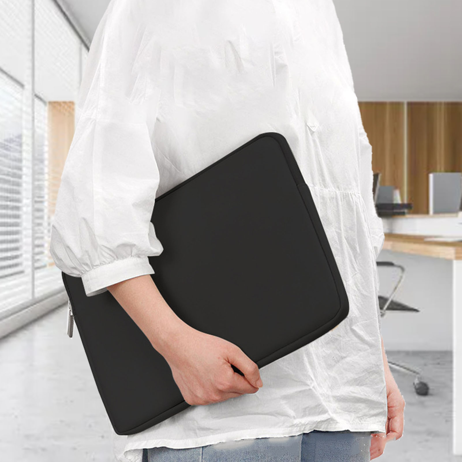 Laptop Sleeve Neoprene - กระเป๋าแท็บเล็ตสีดํากันน้ํา Neoprene โฟมแบบพกพาแท็บเล็ตกระเป๋าถือพร้อมซิปสําหรับแล็ปท็อปแท็บเล็ตกระเป๋าแท็บเล็ตกระเป๋าเดินทาง