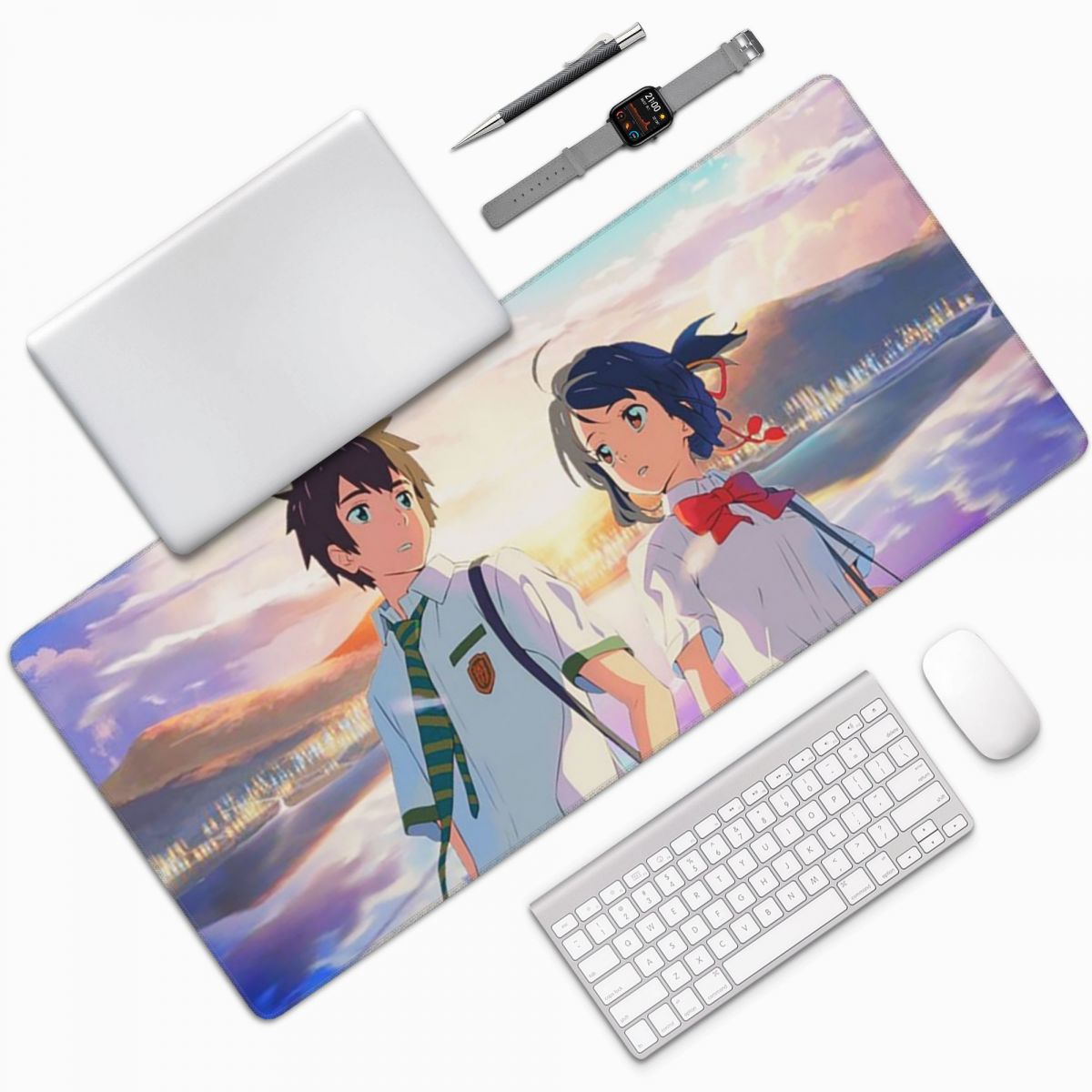 Laptop Accessories Name - อะนิเมะญี่ปุ่นชื่อของคุณแผ่นรองเมาส์ขนาดใหญ่แผ่นรองเมาส์คีย์บอร์ดคอมพิวเตอร์เกมเมอร์พีซีแล็ปท็อปแผ่นรองโต๊ะอุปกรณ์สำนักงานแผ่นรองโต๊ะ