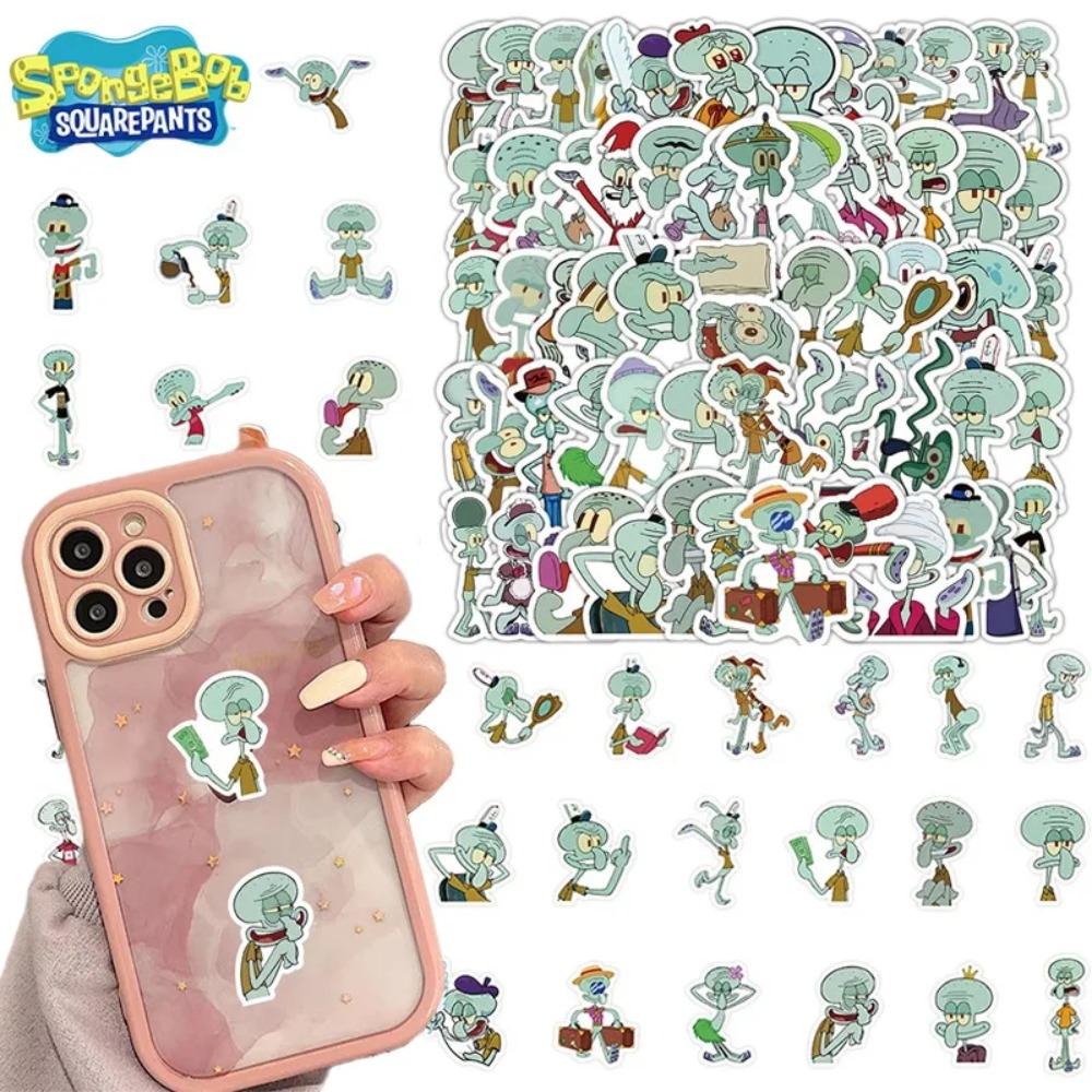 Laptop Accessories Gadgets - สติกเกอร์ตกแต่งลายสพันจ์บ็อบ สควิดวอร์ด 60 ชิ้น สำหรับแล็ปท็อป เคสมือถือ