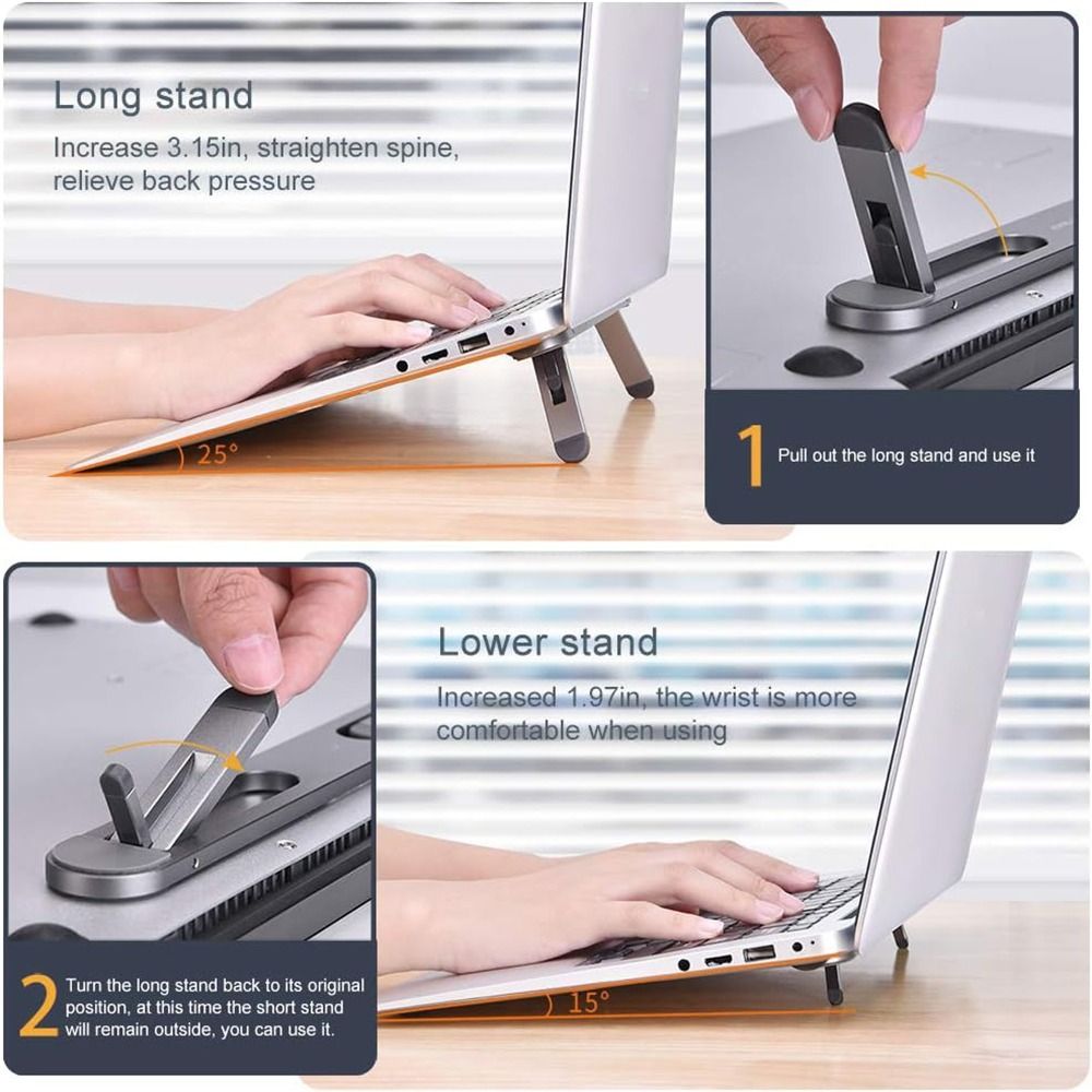 ขาตั้งโน้ตบุ๊กแบบพับได้ ปรับระ - Laptop Stand Riser บทวิจารณ์และราคา
