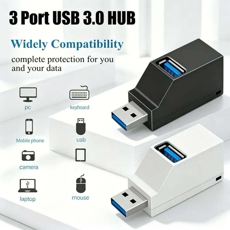 USB 3.0 2.0 หมุนได้ 3 พอร์ตฮับ - Laptop Accessories Gadgets บทวิจารณ์และราคา