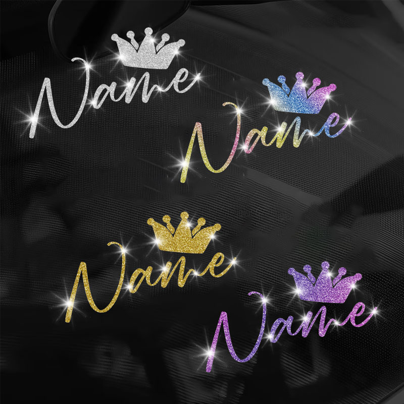สติกเกอร์มงกุฎกลิตเตอร์แบบกำหน - Laptop Accessories Name บทวิจารณ์และราคา