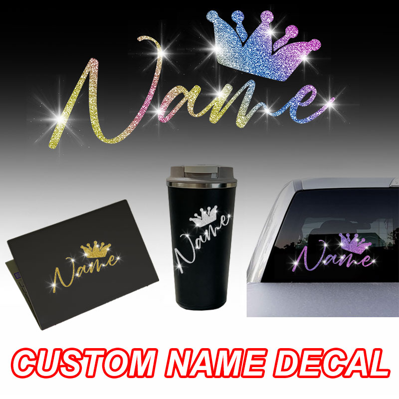 สติกเกอร์มงกุฎกลิตเตอร์แบบกำหน - Laptop Accessories Name บทวิจารณ์และราคา