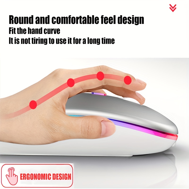 เมาส์ไร้สาย RGB ชาร์จ USB 2.4G - Laptop External Accessories บทวิจารณ์และราคา