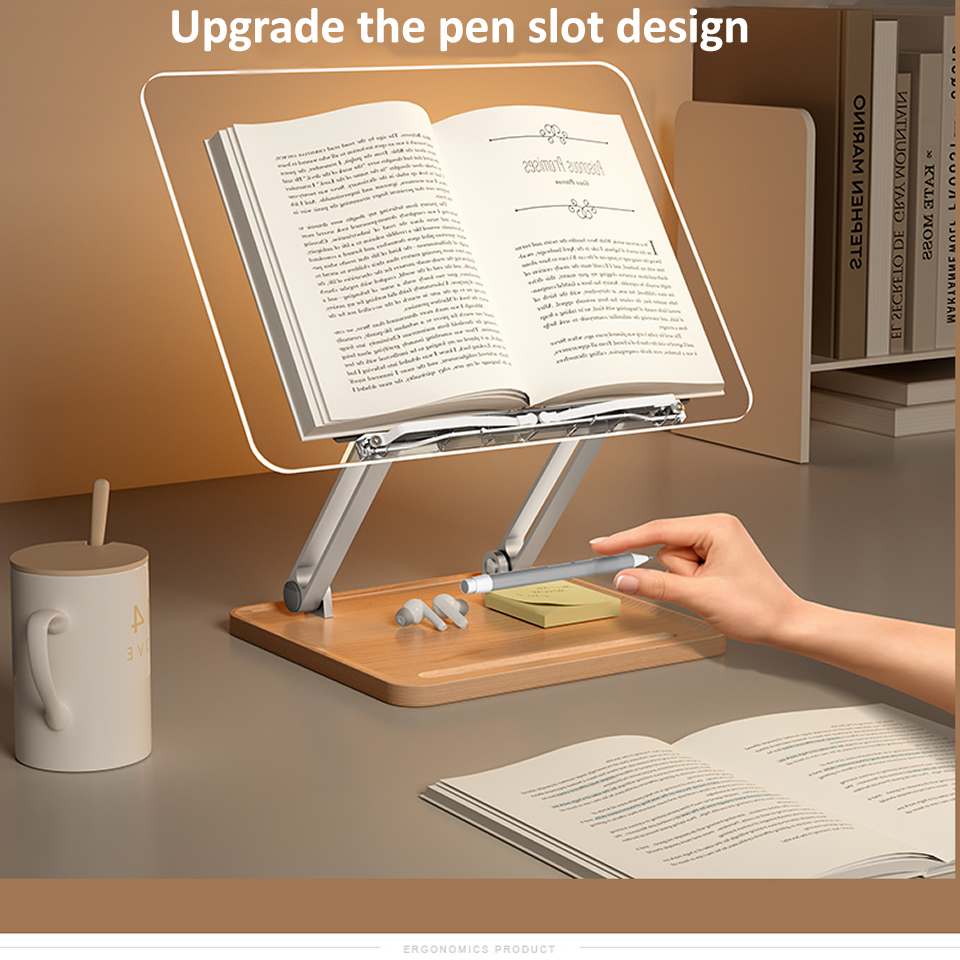 แท่นอ่านหนังสือไม้พร้อมไฟอะคริ - Laptop Accessories For Office บทวิจารณ์และราคา