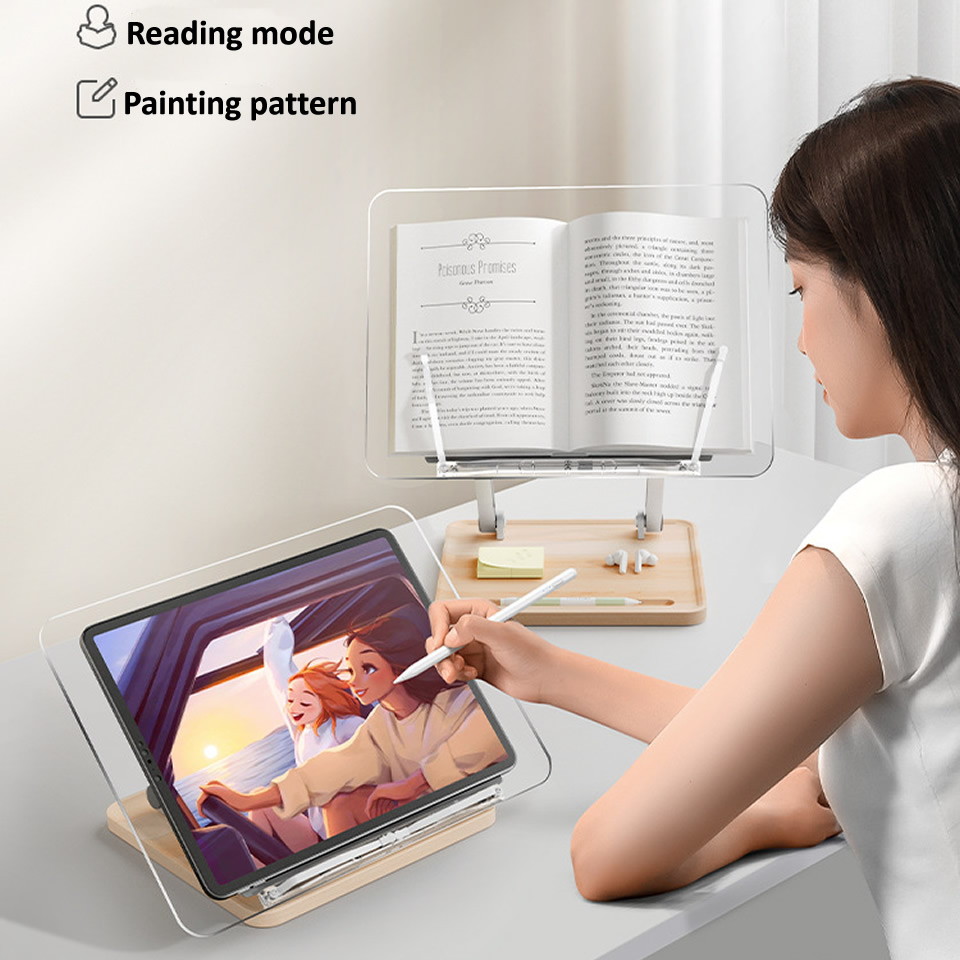 แท่นอ่านหนังสือไม้พร้อมไฟอะคริ - Laptop Accessories For Office บทวิจารณ์และราคา