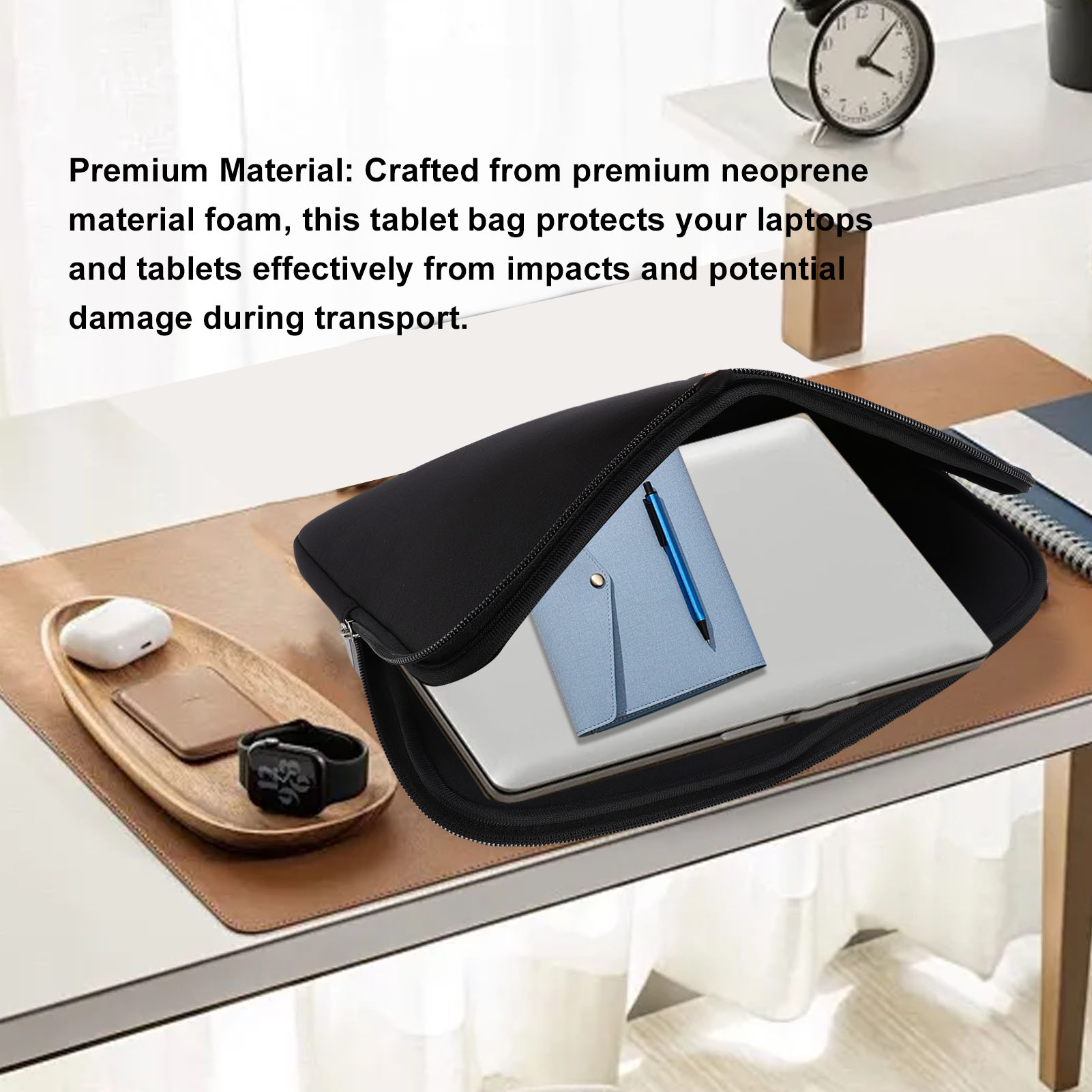 กระเป๋าแท็บเล็ตสีดํากันน้ํา Ne - Laptop Sleeve Neoprene บทวิจารณ์และราคา